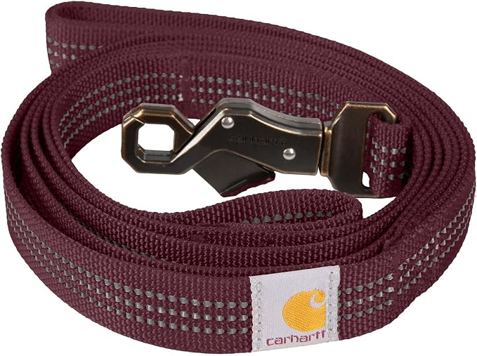 Carhartt Dual Handle Dog Leash, Durable Nylon Webbing Fabric W/Secure Metal Trigger Claw Clasp, Port, Large