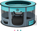 Dog Playpen for Puppies and Cats: Foldable Pet Pen with Dual Doors | Two Zippered Doors, 360° Mesh Windows, Removable Breathable Top, Spacious Interior