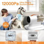 Fixr Pet Grooming Vacuum & Dog Hair Vacuum, 12000Pa Powerful Pet Grooming Kit with 2L Large Dust Cup, Low Noise Dog Vacuum for Shedding Grooming Hair, 3 Suction Levels, 5 Grooming Tools