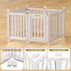Dog Playpen, Clear Dog Pen, Dog Pen Indoor, Easy to Install and Remove Dog Play Pen, Puppy Playpen Suitable for Dogs, Cats,Dog Playpen Indoor (White, 30.3 inch Height, 8 Panels)