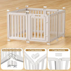 Dog Playpen, Clear Dog Pen, Dog Pen Indoor, Easy to Install and Remove Dog Play Pen, Puppy Playpen Suitable for Dogs, Cats,Dog Playpen Indoor (White, 23.6 inch Height, 8 Panels)