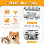 Size 7FC Detachable Pet Grooming Clipper Blade with Ceramic Cutter, 3.2mm 1/8 Inch Cut Length, Silver, Compatible with Andis, Oster A5, Wahl KM10, 3 Pack