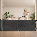 Miumoon 100 inch Reinforced Retractable Baby Gates 42 inch Tall | Retractable Dog Gate with No Crawl Through Reinforced Strip, 8 FT Extra Long Baby Gate, Retractable Gate for Indoor/Outdoor