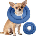 IDOMIK Dog Recovery Collar, Waterproof Soft Dog Cone After Surgery | Comfy Protective Elizabethan Collar Alternative for Dogs Cats, Adjustable Pet Neck Donut Cone Anti-Licking Wounds,Navy,S