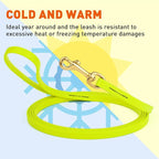 Viper Biothane K9 Working Dog Leash Waterproof Lead for Tracking Training Schutzhund Odor-Proof Long Line with Solid Brass Snap for Puppy Medium and Large Dogs, 10ft Safety Yellow