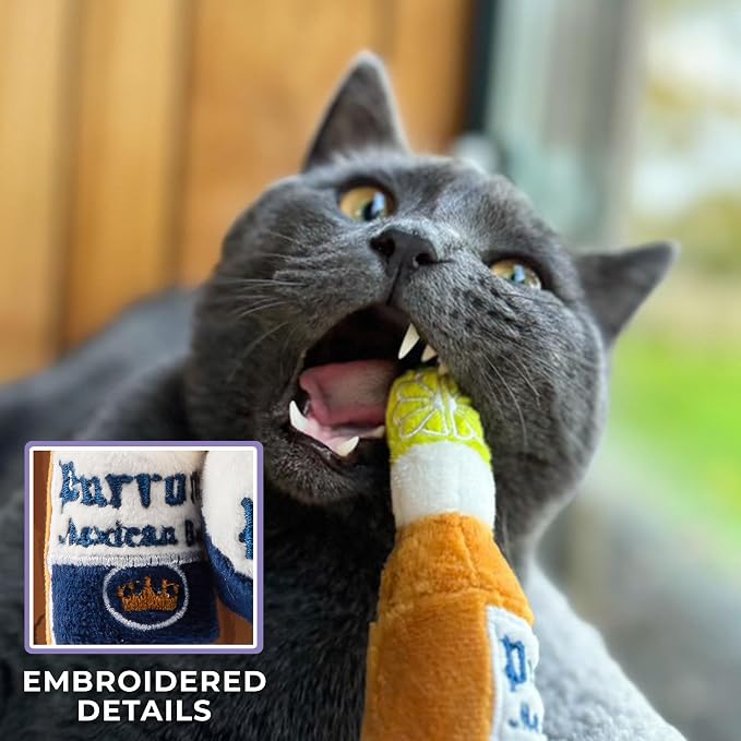 Haute Diggity Kitty White Paw + Purrrona Bottle & Ball, Soft Plush Cat Toys | 4 Pack Catnip Toys with Interactive Crackle & Feathers, Safe & Durable Cat Nip Kicker Toy for Outdoor & Indoor Cats & Kitten