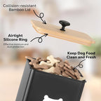 Dog Treat Containers Set, 9.4''×7.1''×9.6" Treat Jars with Lids | Set of 2, Metal Dog Treat Jars for Kitchen Countertop, Pet Food Canister Keep Snack Fresh