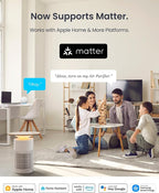 SwitchBot Air Purifier for Home Large Room, Matter, Up to 3620 ft², Air Purifier for Wildfire Smoke, Pets, Odors, 20dB, Washable Pre-filter, Pet Mode, RGB Light, Work with Alexa, HomeKit, Google Home