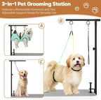 Dog Grooming Table Arm, 31.5"-43.3" Adjustable Pet Stand with Hammock & Clips – 3-in-1 Grooming Kit for Nail Trimming, Haircut & Drying, Home Supplies for Small Dogs