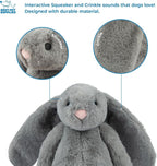 Best Pet Supplies Interactive Squeaky Dog Chew Toy, Ideal Dog Toys for Chewers, Small, Medium & Large Dogs, and Fetch Lovers - Bunny (Gray), Large