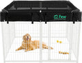 FXW Homeplus Indoor Dog Playpen with Mesh Top Cover, 40" H, 8 Panels | Calm Indoor Play Area, Cover Helps Deter Jump-Outs, for Medium & Large Dogs, Patented