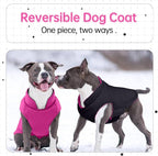 Lelepet Reversible Dog Coat Windproof Dog Puffer Jacket Lightweight Vest | Warm Puffer Vest for Winter Coats for Small Dogs Adjustbale Hook & Loop Pet Apparel with Leash Hole, Chihuahua, Rose Red, XS