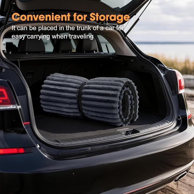 FURTIME Backseat Pet Bed Mat, Non-Slip Dog Bed for Car Back Seat, Washable Travel Pet Mat with Removable Cover, Dog Seat Covers Protector Fit for Backseat Extenders and Trucks SUVs, 54"x 24.8", Grey