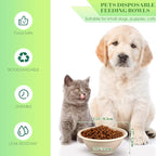 Thenshop 200 Pcs Biodegradable Disposable Pet Bowls Bulk Travel Paper Food Bowls for Small Dogs Puppy Cat Food Dish Safe Container for Outdoor Small Animal Feeding and Watering Supplies(8 oz)