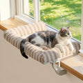 Zakkart Mellow Cat Perch for Windowsill, Hook-On or Screw-On Installation Pet Window Perch, Machine Washable Bed, Heavy Duty Cat Hammock Shelf for Large Cats, Holds up to 40 lbs (Brown, XLarge)