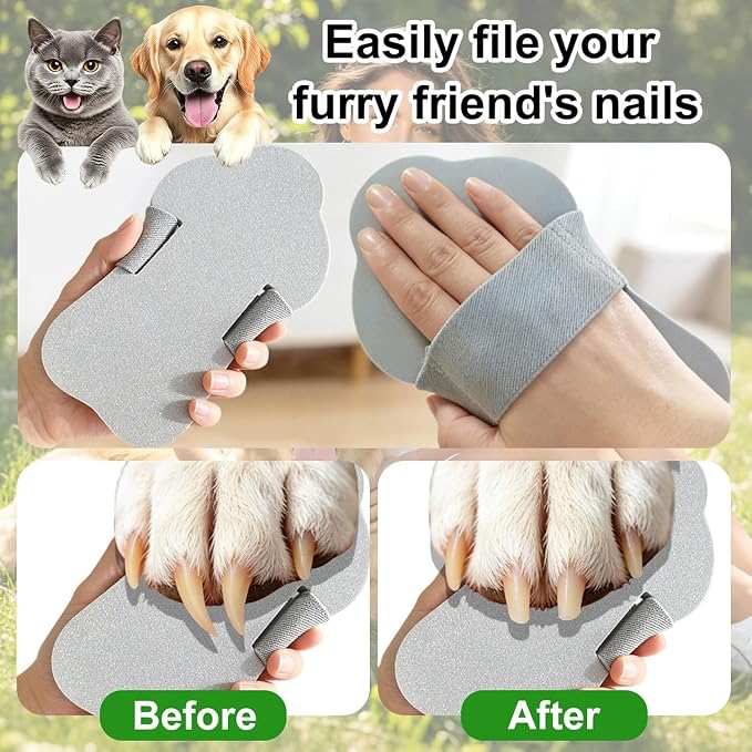 Dog Nail Scratch Board Handheld with Hand Strap, Frosted EVA | Non-Slip Dog Nail File Board, Portable & Durable Dog Nail Grinder Quiet Scratching Board for Small, Medium, and Large Pets