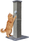 Cat Scratching Post for Indoor Cat, 32 Inch Large Cat Scratcher | Sisal Cat Scratcher with Sturdy Base for Cat Adults, Cat Scratch Post with Vertical Stretch Space, Dark Grey