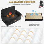 JOEJOY Dog Car Seat for Large Medium Sized Dogs Under 55 lbs, Dog Booster Seat for 2 Small Dogs with Detachable Washable Cover, Memory Foam Pet Car Seat with 2 Safety Belts and Storage Pockets
