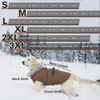 Lelepet Dog Coats for Large Dogs Waterproof Dog Jacket with Adjustable Fit | Reflective Winter Coat Pet Fleece Vest Windproof Cold Weather Coats with Adjustable Buckle & Leash Hole, Brown, XXXL