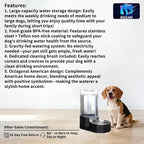 Sfozstra 8L Large Dog Water Dispenser: Gravity Pet Water Station | 304 Stainless Steel Bowl/Spill-Proof / Non-Slip Base/Easy-Clean/ For Large Dogs & Multi-Pet Homes, Garage/Patio