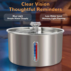 Stainless Steel Cat Water Fountain, 135oz/4L, 20 Filters | Ultra-Quiet Automatic Dog Water Dispenser with Adjustable Pump and 3 Flow Modes for Cats, Dogs, Multiple Pets