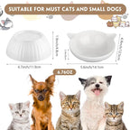 6 Pack Ceramic Raised Cat Bowl, 15° Tilted Anti-Vomiting Cat Food Dish, 5.6 Inch Wide Opening for Stress-Free Eating, Detachable Elevated Feeder for Senior Cats, Kittens, Small Dogs