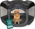 FurHaven Soft-Sided Dog & Cat Playpen, Portable Foldable Indoor & Outdoor Pet Playpen with Mesh Windows & Zippered Door, Gray, Extra Large