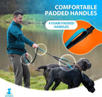 SparklyPets - Hands Free Dual Dog Leash for Medium and Large Male Dogs - Padded Handles, Reflective Stitches, No Pull, Tangle Free - Walking, Hiking, Jogging, Canicross Waist Leash - Gradient Blue