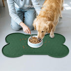 PWTAA Dog Food Mat Anti-Slip Silicone Dog Bowl Mat Thicker Pet Placemat Waterproof Cat Feeder Pad with Raised Edge Puppy Kitten Feeding Mats Suitable Small Medium-Sized Dogs Cats Eating Tray