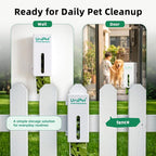 URSPET Dog Poop Bag Dispenser with 4 Rolls, Wall Mount Pet Waste Holder | Stick-On or Screw-On, Viewing Window, Easy Bag Pull, Flip-Top Refill, 60 Bags Included, Indoor and Outdoor Use