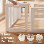 Soulbond Clear Acrylic Dog Playpen Indoor (24 Inch, White, 10 Panels) | Non-Slip,Tool-Free Assembly, External Door Lock Play Pen for Puppies and Small Dogs