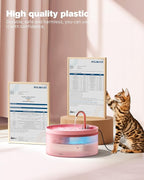 Pink Cat Water Fountain: Super Silent Cats Fountain | 108oz/3.2L Pet Water Fountains for Cats Indoor Faucet Cat Fountain for Cats and Dogs