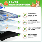 Hompet Cat Litter Mat 2 Pack, 48x60 Large Machine Washable Trapping Mats for Cats, Super Absorbent & Urine-Proof Cat Litter Box Mat for Floor, Waterproof & Non Slip Kitty Litter Rug