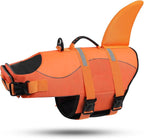 ASENKU Dog Life Jacket - Pet Safety Vest for Swimming & Boating, Shark Life Jacket with Floatation, Dog Lifesavers Swimsuits for Small Medium Large Dogs (OrangeMix, 2XL)