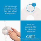 Catit Stainless Steel Flower Fountain with Triple Action Filter, 3 L | Cat Drinking Water Fountain