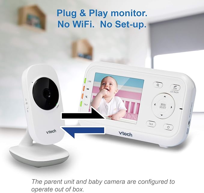 VTech VM3252 No WiFi Video Baby Monitor, 2.8" Screen