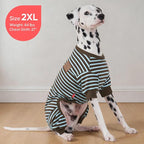 KYEESE Dog Pajamas, Soft Fleece Pets Jumpsuit Pets Sleepwear, Stretchy Dog Pajamas Medium Size Dogs, Comfy Dogs PJS with 4 Legs, Lightweight Pet Clothes Pet Onesie, Blue Striped, 2XL