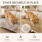 Smiry Velvet Couch Cover for Dogs, Non Slip Soft Sofa Protector for Pets | Washable Sofa Cover for Cats, Cozy Furniture Protector Against Pet Hair, Scratches, Fits Sectional Sofa(Camel, 36"x82.7")