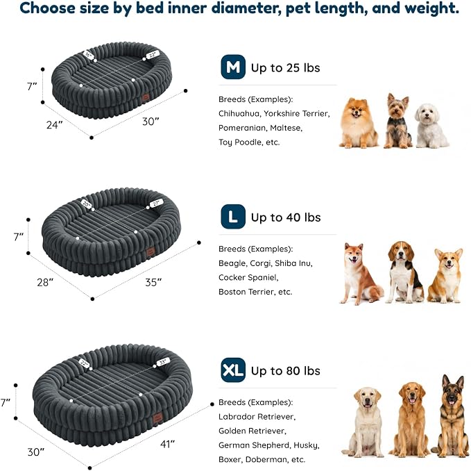 ChiXnuggle Orthopedic Dog Bed, Washable Cover, Faux Fur Bolster Pet Couch | waterproof,egg crate foam,non-slip bottom,for small medium dogs,pink,30*24*7,dog sofa,puppy bed