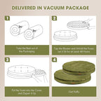 ClevaHome Orthopedic Dog Bed for Large Dogs, 36 inches Dual Layer Water Repellent Round Pet Bed with Washable Cover Nonslip Bottom (Olive Branch)