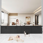 Retractable Baby Gate Extra Wide, 41" Tall Extends up to 200" Wide, Black | Dog Gate Indoor for Stairs, Pet Gate with Support Rods for Doorways Hallways Garage Indoor & Outdoor