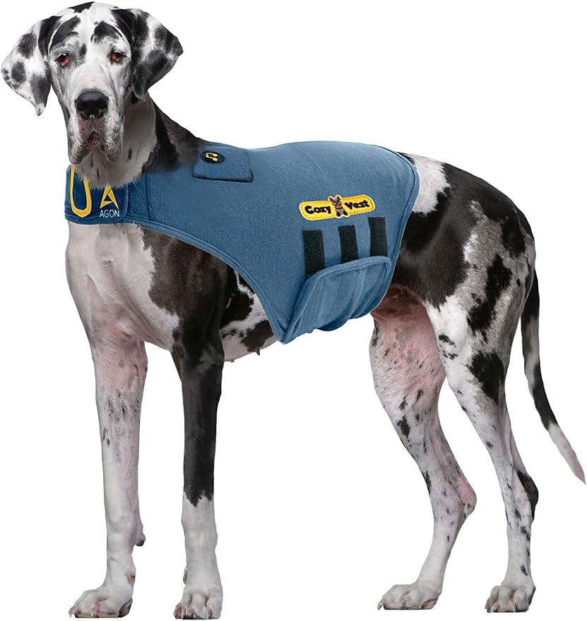 CozyVest® Dog Anxiety Vest 3-in-1 Music & Aromatherapy Shirt, Relaxing Sound & Essential Oils Jacket, Fireworks Thunder Separation & Thunderstorm Canine Stress Relief Coat (XX-Large, Gray)