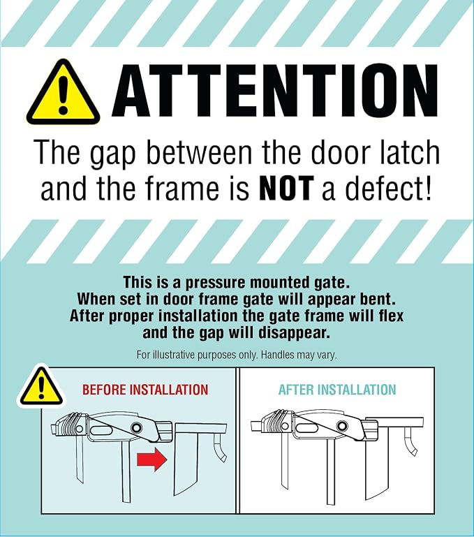 Regalo 36" Extra Tall and Wide Baby Gate, Bottom of Stairs & Doorways | Fits Openings 29"-49" Wide, Pressure Mounted with Door, For Babies, Toddlers & Pets, White