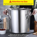 304 stainless steel food storage containers with lids lock clips airtight container large airtight for rice flour sugar grain coffee bean storage containers Kitchen jar (3.17gal/12L)