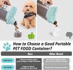 Dog Cat Food Storage Container with Cup (Dry Blue, 2.5L) | Pet Food Pourable Container Airtight with Large Spout, BPA-Free Plastic Food Dispenser for Pet Food, Bird Seed, Rice, Flour
