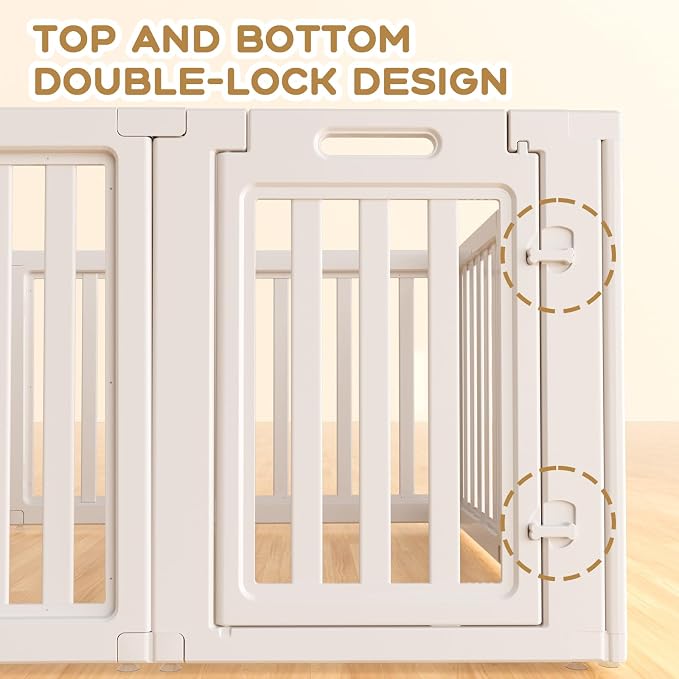 Dog Playpen, Clear Dog Pen, Dog Pen Indoor, Easy to Install and Remove Dog Play Pen, Puppy Playpen Suitable for Dogs, Cats,Dog Playpen Indoor (White, 30.3 inch Height, 10 Panels)