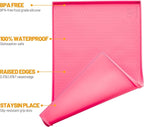 Hubulk Dog Feeding Mat,100% Waterproof Food Grade Silicone Pet Food and Water Bowl Placemat,Dishwasher, High Raised Edge to Prevent Spills,Nonslip Tray to Stop Messes on Floor (32"x24"x1.0", Pink)