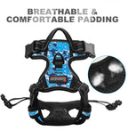 BARKBAY No Pull Dog Harness Front Clip Heavy Duty Reflective Easy Control Handle for Large Dog Walking(Blue camo,S)