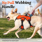 rabbitgoo Escape Proof Dog Harness for Large, No Pull with Lift Handle | No Escape, Full Soft Padded, Reflective Adjustable Vest, Leash Clip for Walking Hiking Training, Orange, Large
