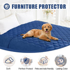Smiry Waterproof Dog Bed Cover, Reversible Pet Blanket for Sofa Couch | Soft Washable Dog Blanket, Leakproof Couch Cover for Dogs Cats & Furniture Protection, 40x80, Navy/Navy